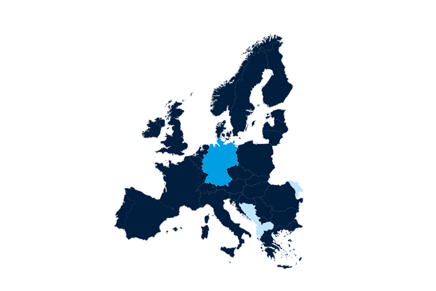 Europa und Amerika-Karte zur Verfügbarkeit von FEIG PayServ